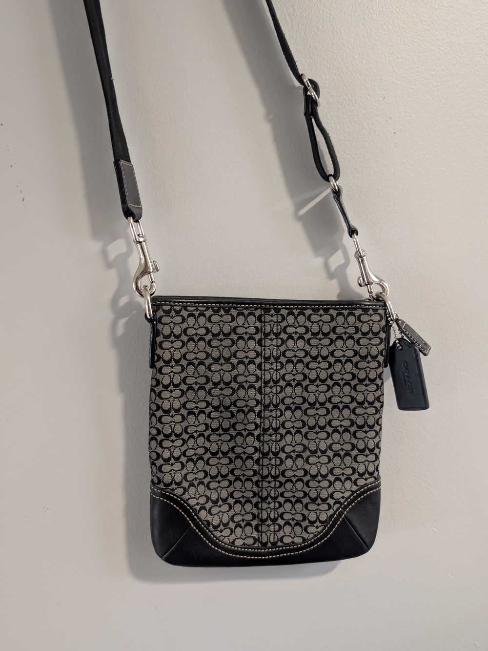 Coach Black and Gray Signature Crossbody
